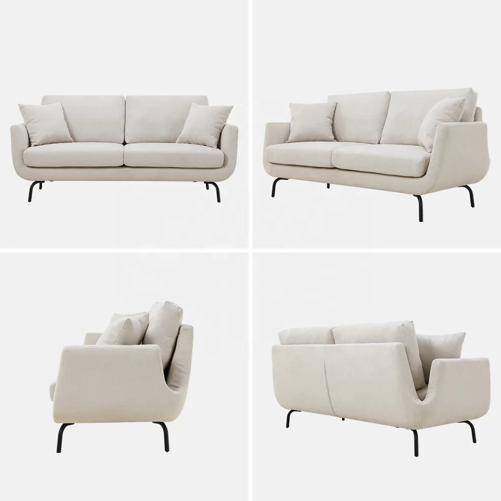 Mila Contemporary 2-Seater Sofa – Ivory