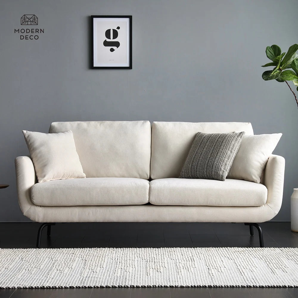 Mila Contemporary 2-Seater Sofa – Ivory