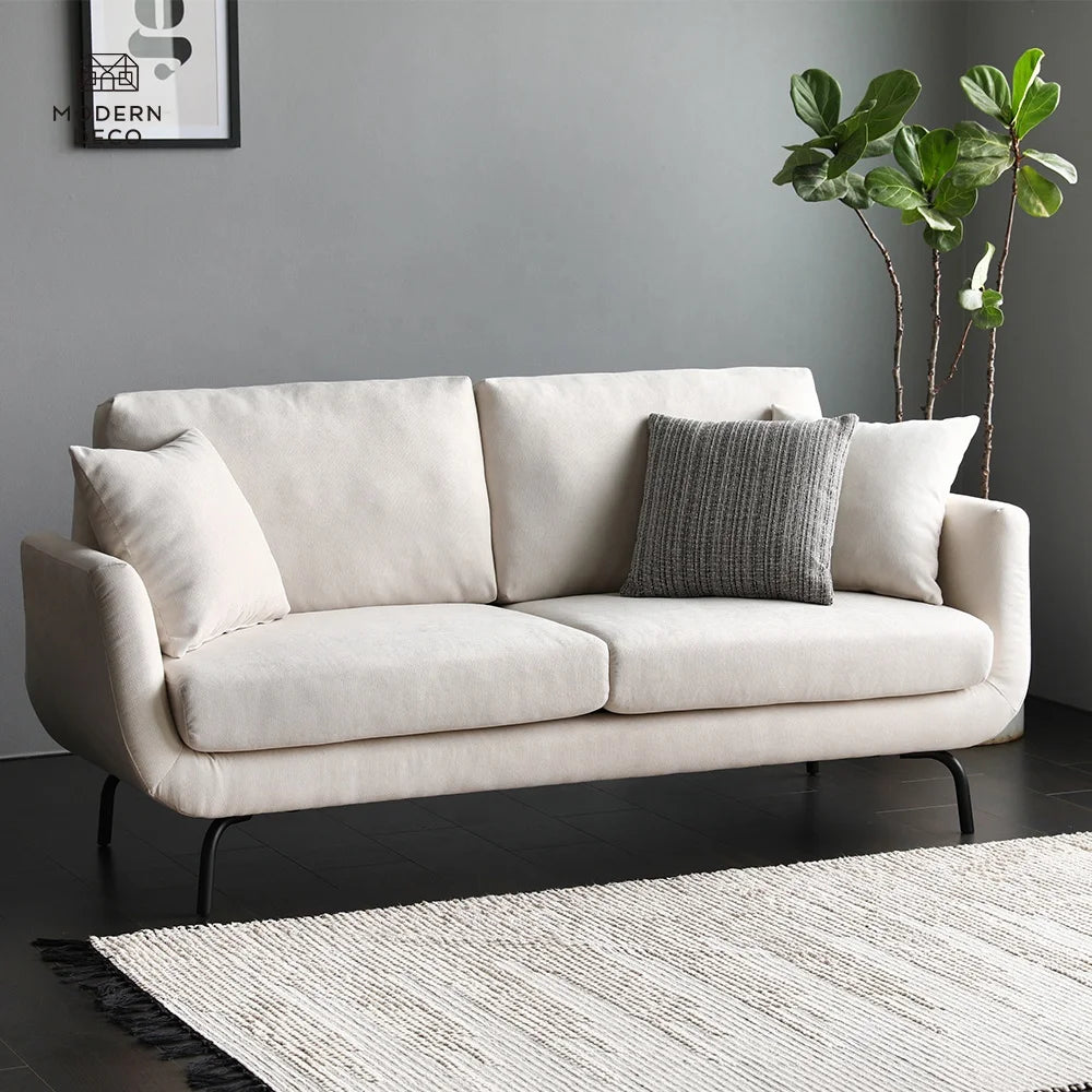 Mila Contemporary 2-Seater Sofa – Ivory